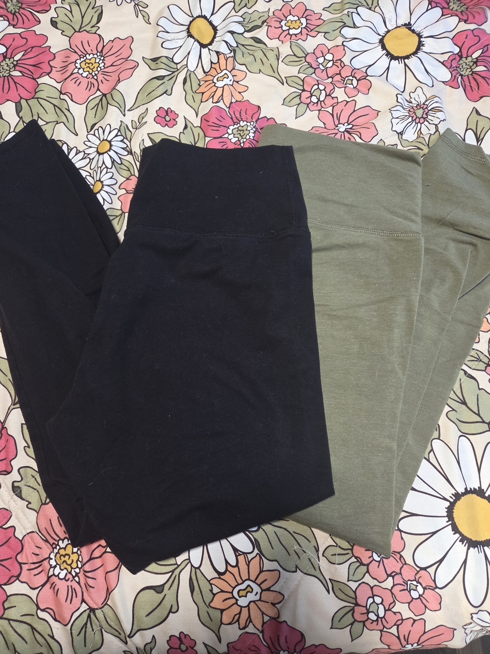 High-Waist Leggings Pack - Black & Olive Green